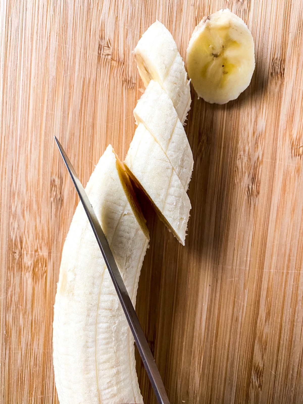 Slicing bananas