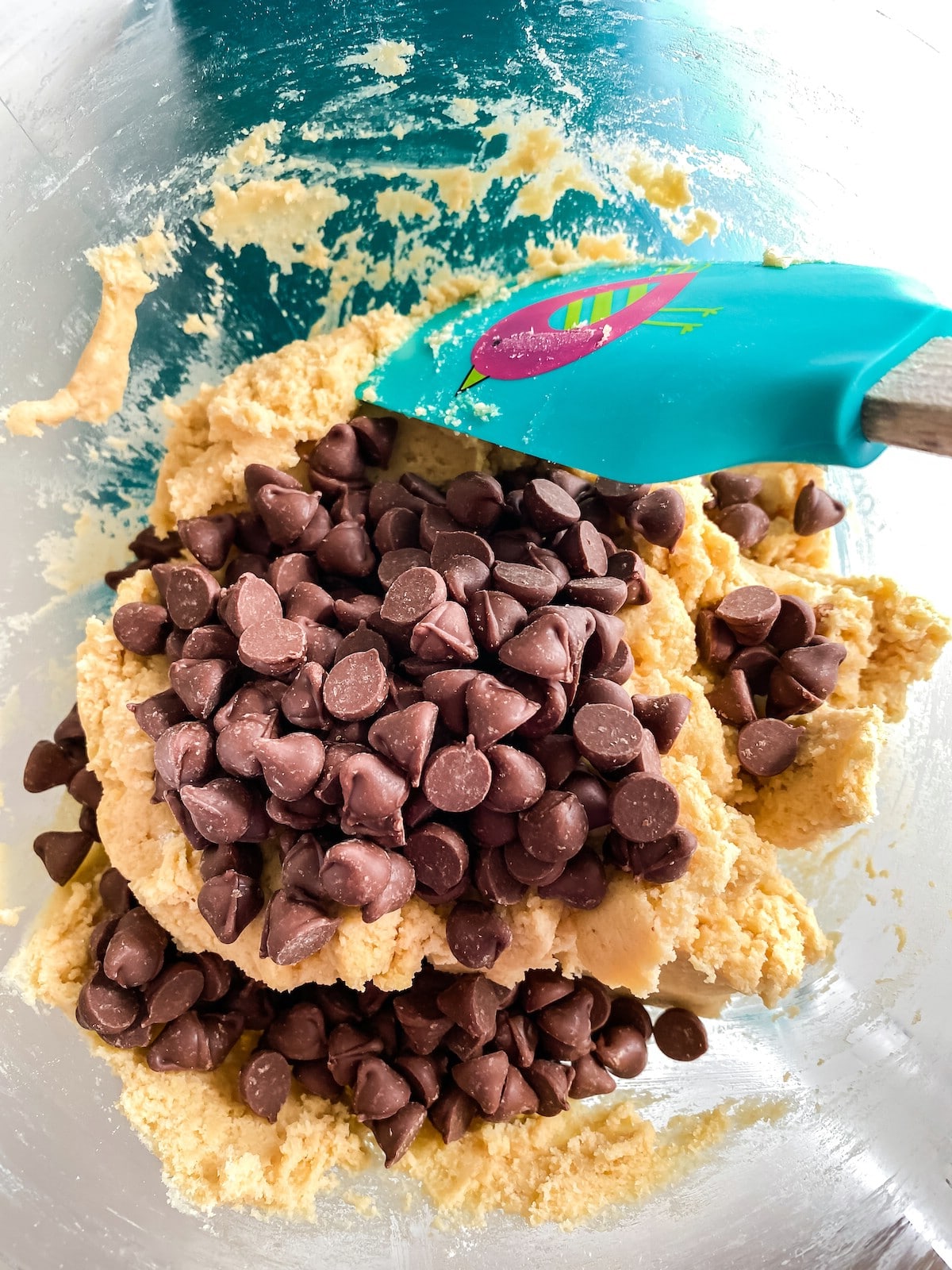 Folding chips into cookie dough