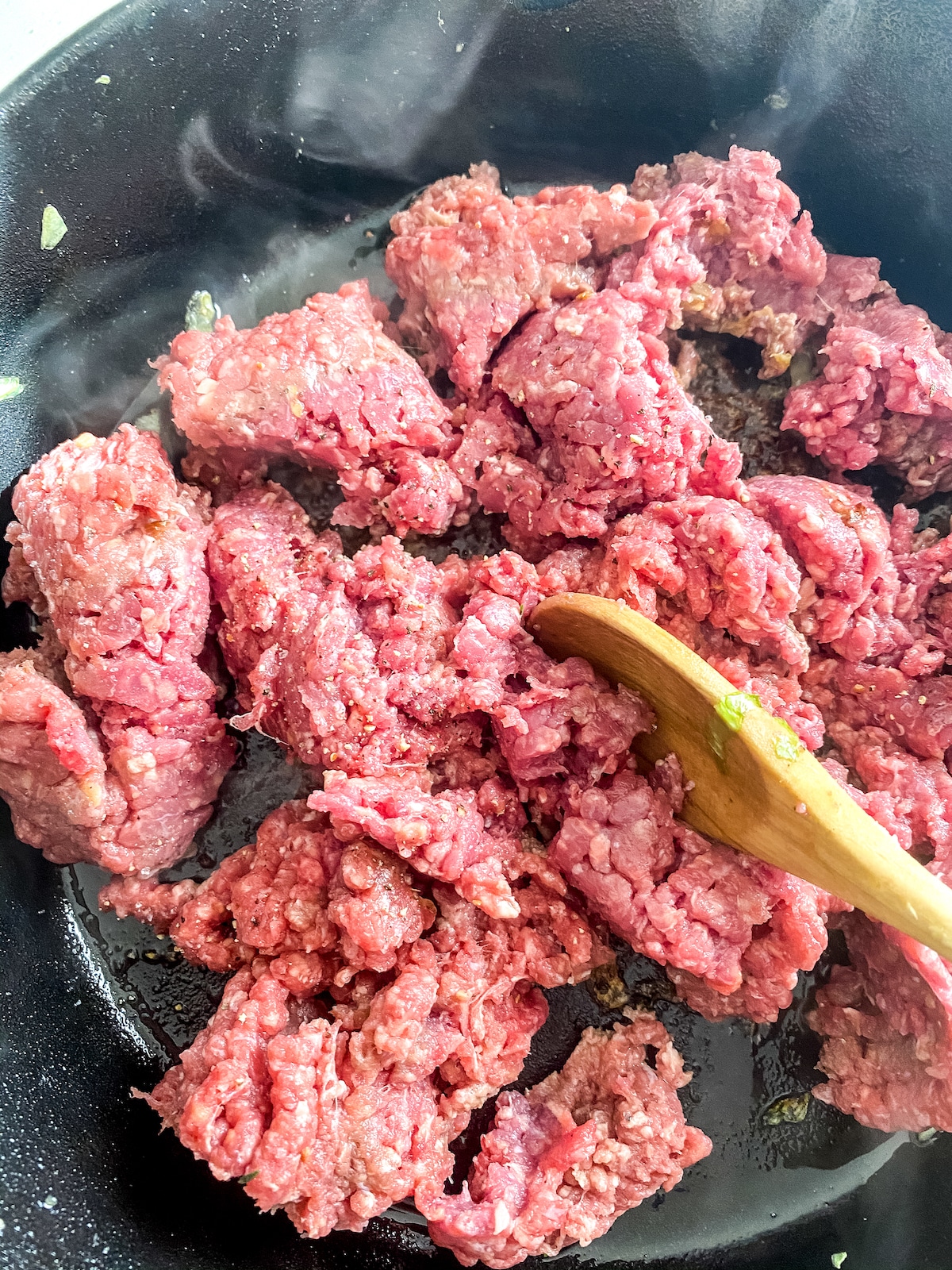 Cooking ground meat