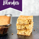 Stack of blondies on counter