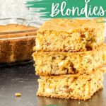 Stack of blondies on counter