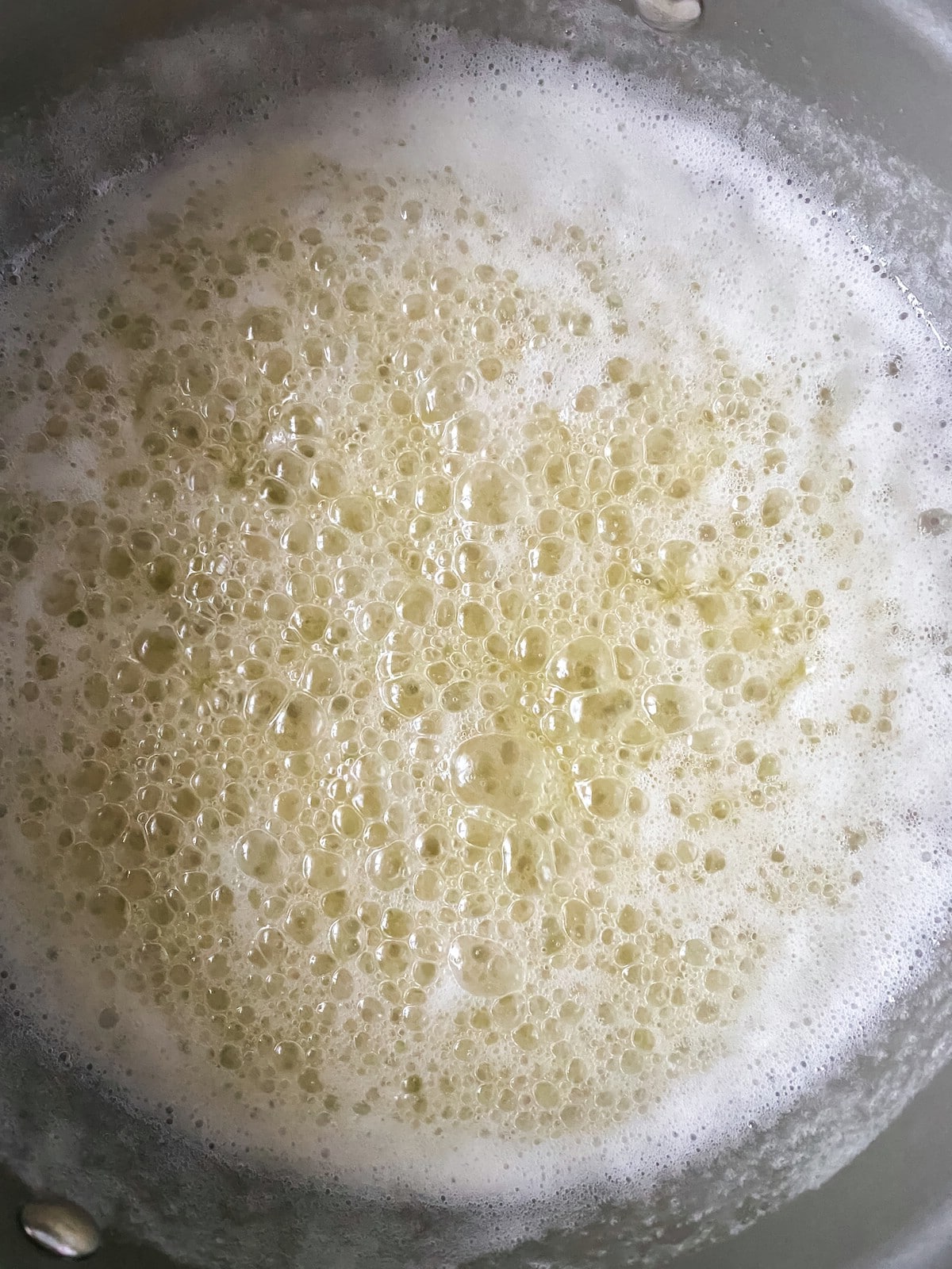 Bubbling butter sugar mixture
