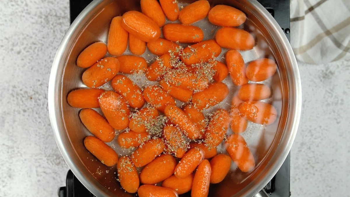 Carrots in saucepan