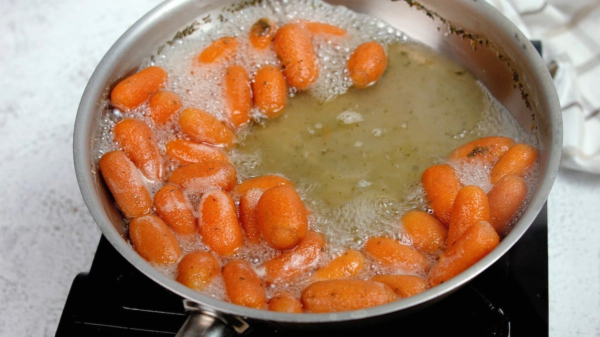 Carrots in boiling water