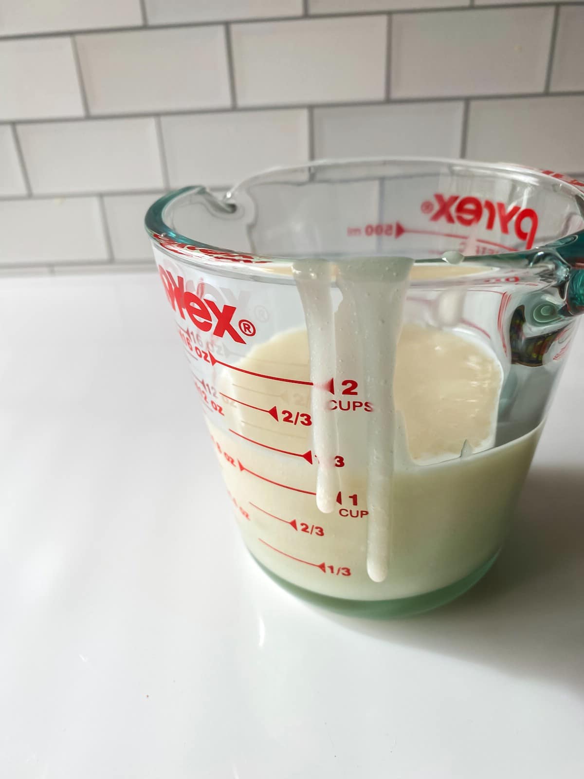 Glaze in measuring cup