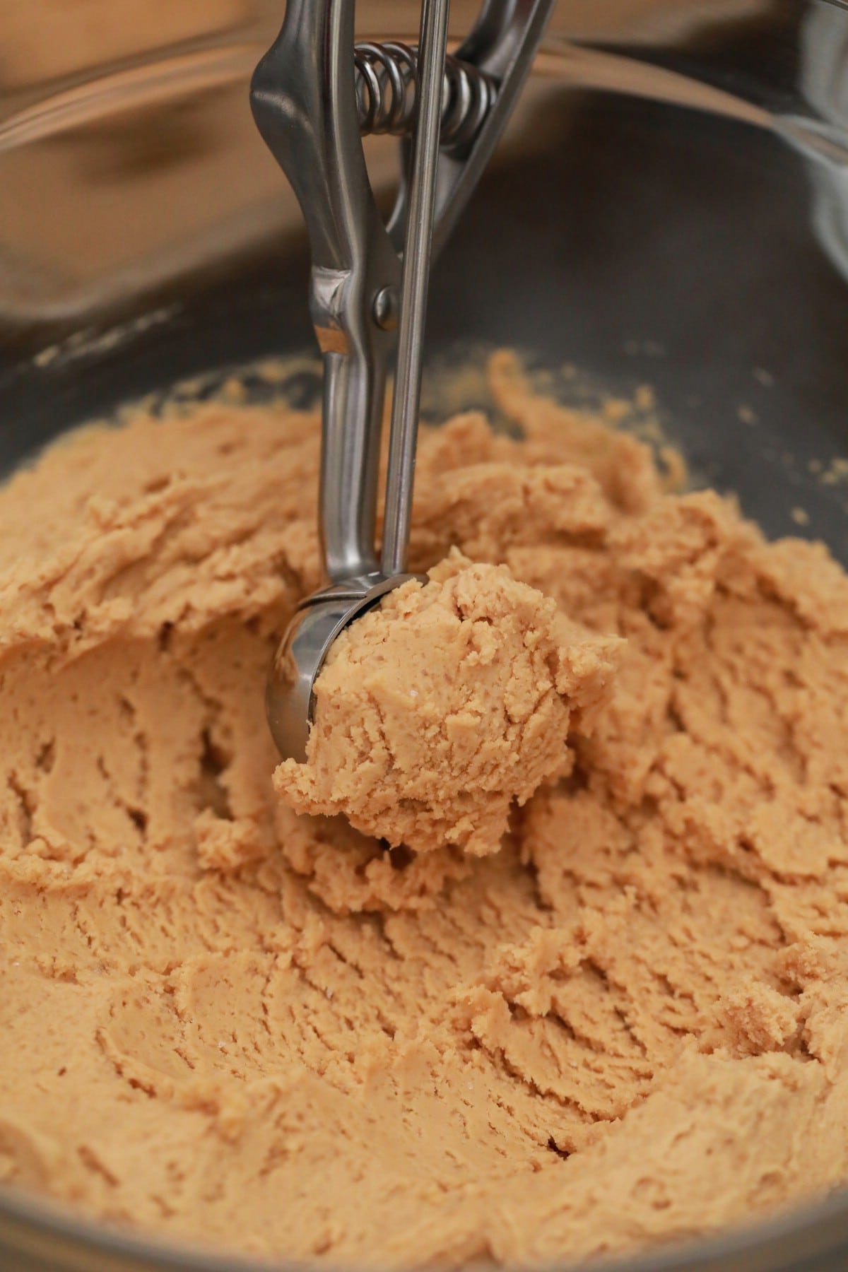 Scooping cookie dough