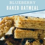 Stack of blueberry chocolate oatmeal bars