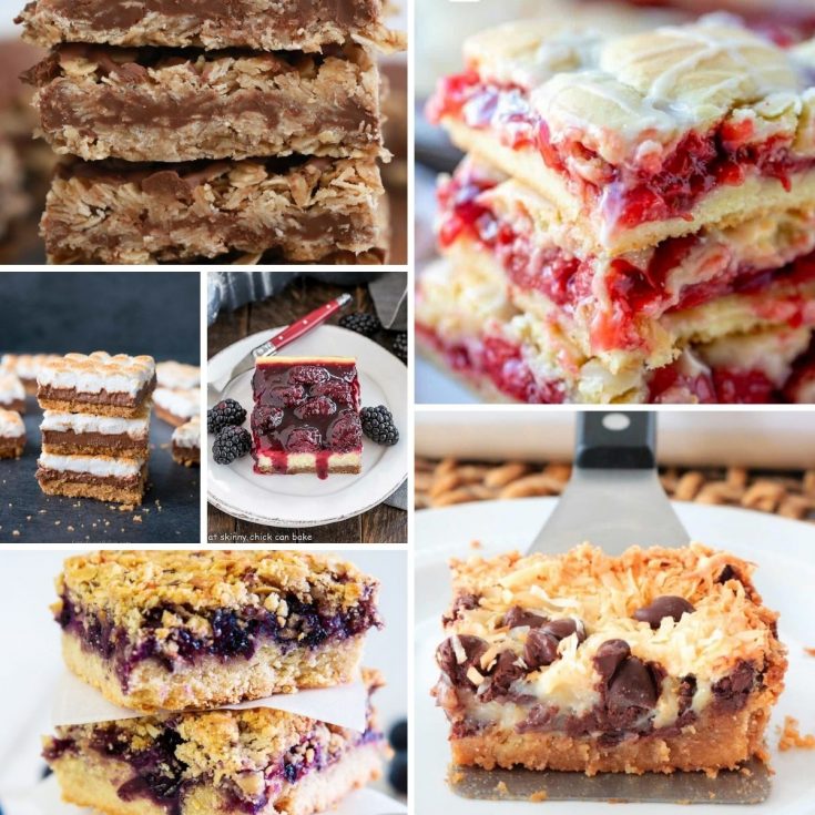 Collage image of dessert bars recipe images