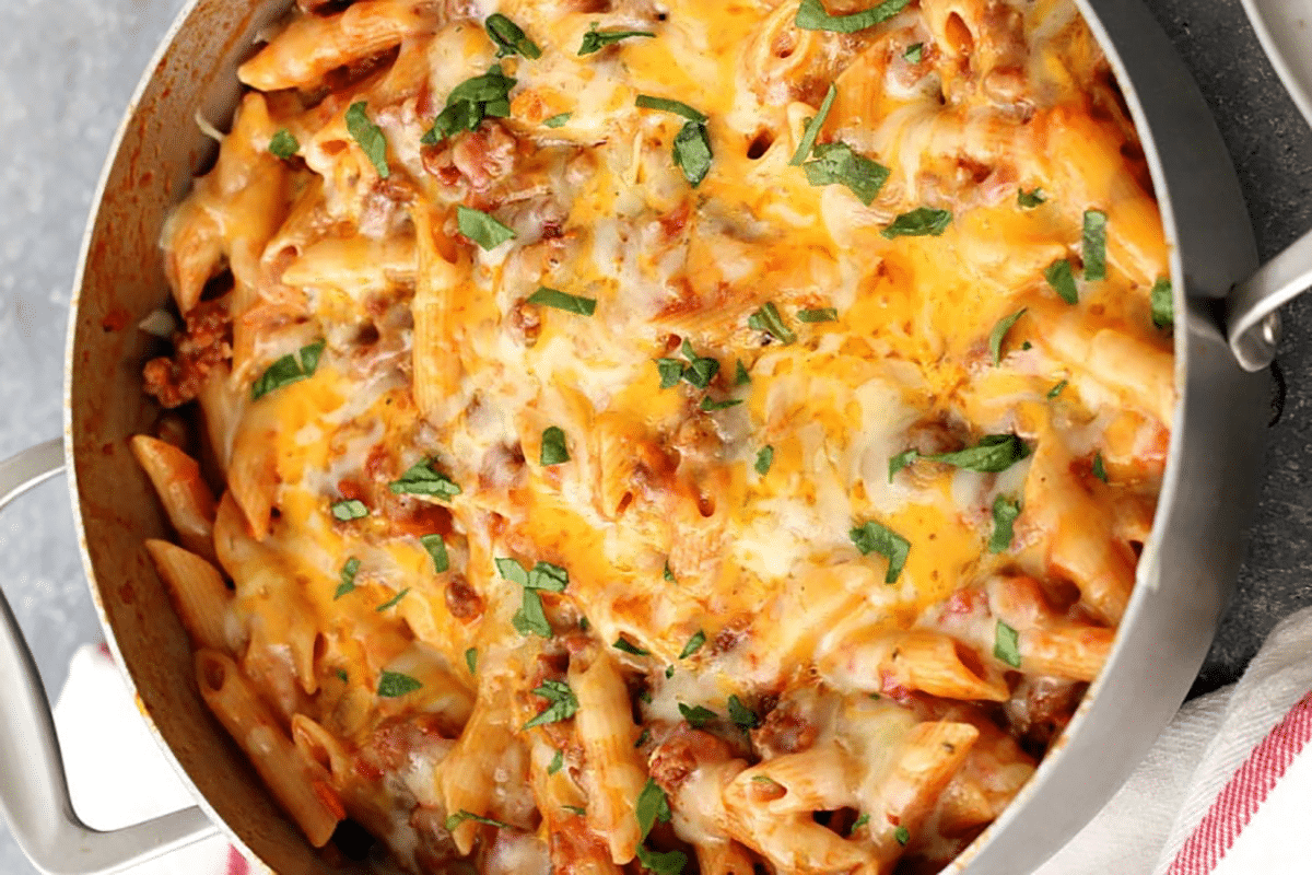 One-Pot Cheesy Sausage Penne