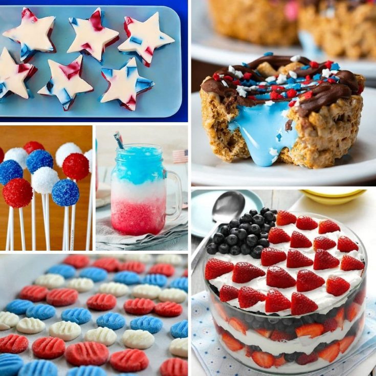 Collage image featuring patriotic recipes