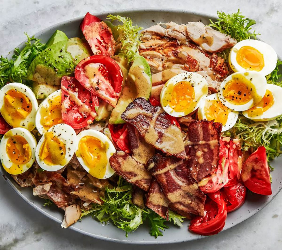 Chicken Cobb Salad on a plate