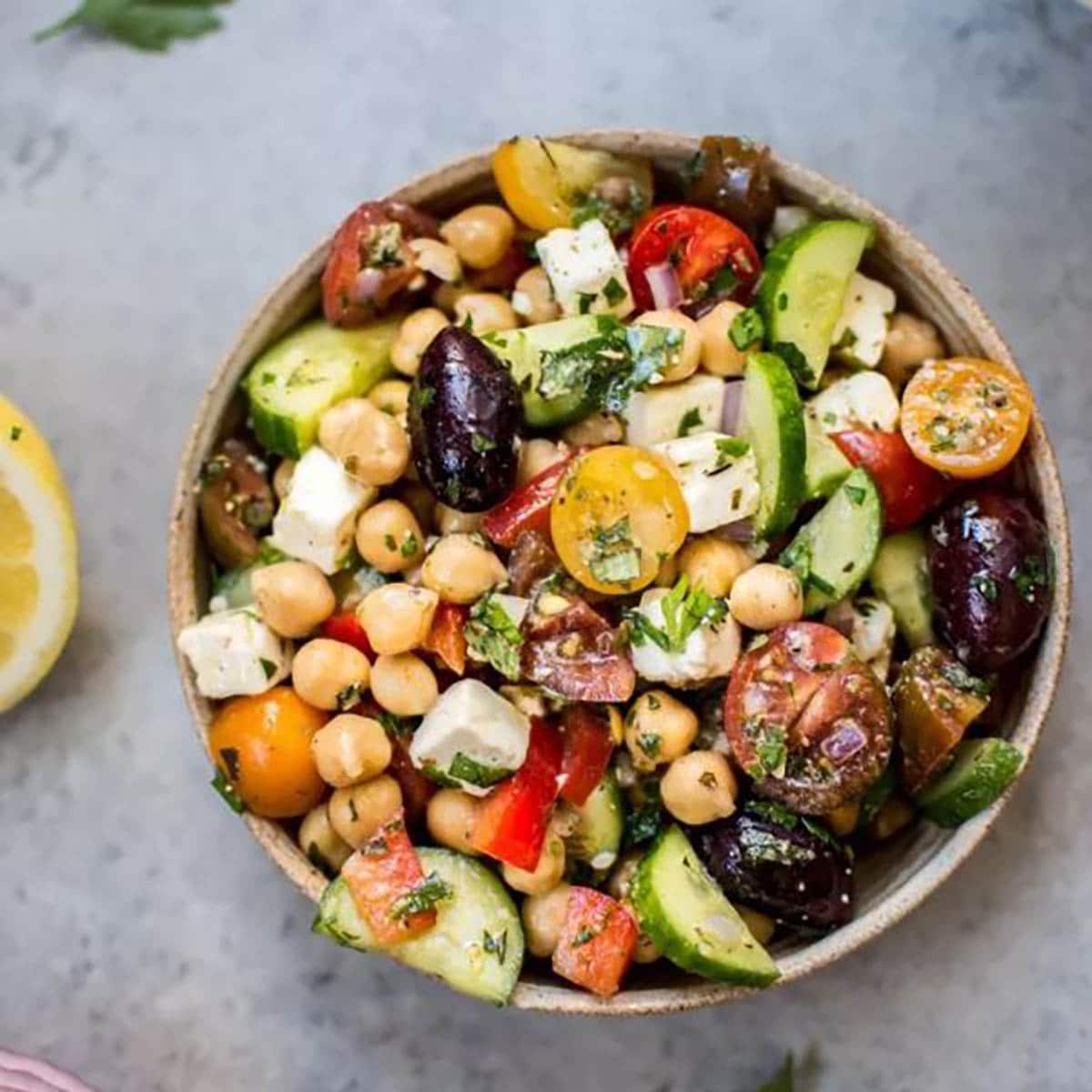 Chickpea Salad With A Mediterranean Twist 