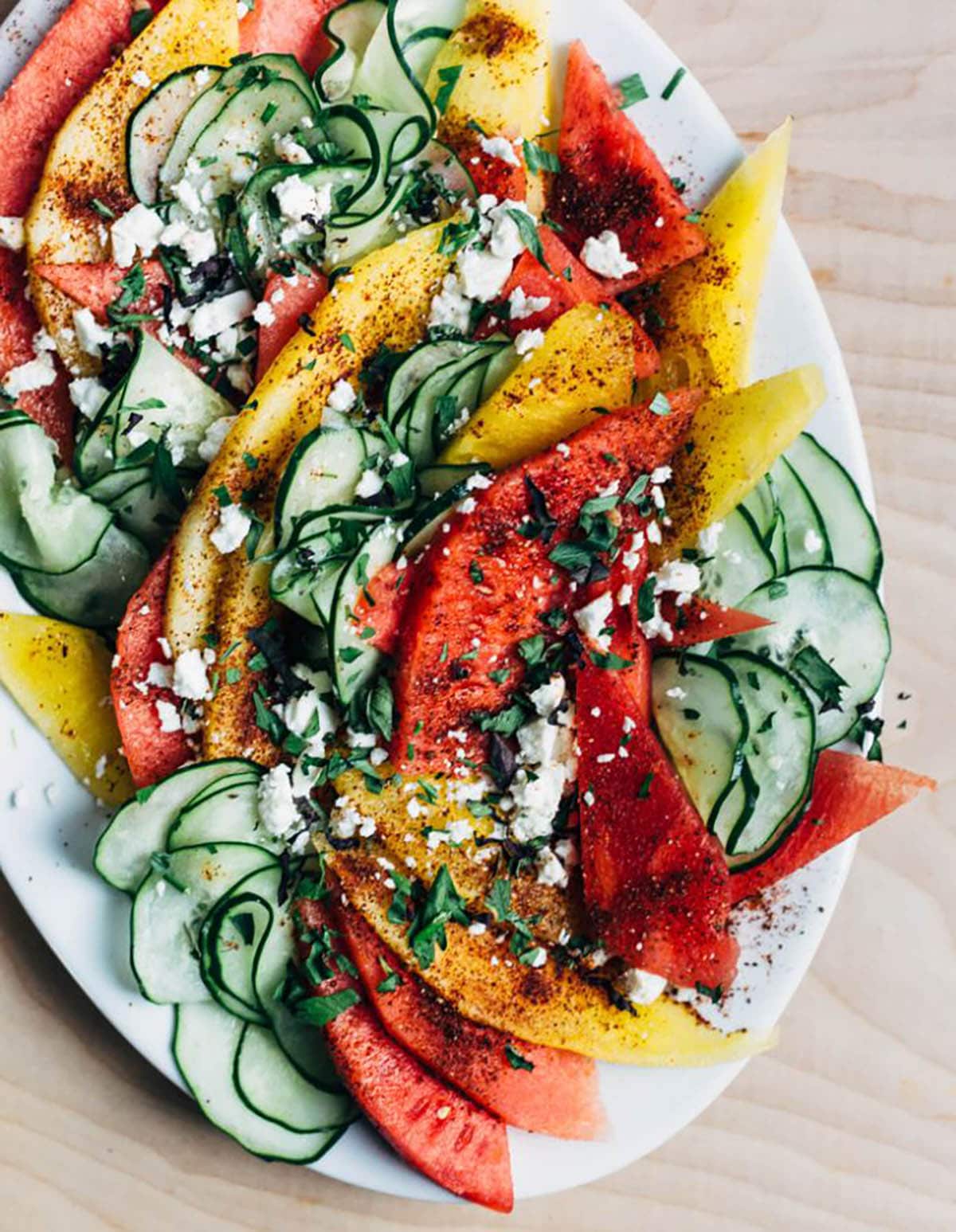 Cucumber-Watermelon Salad with Chipotle and Sumac