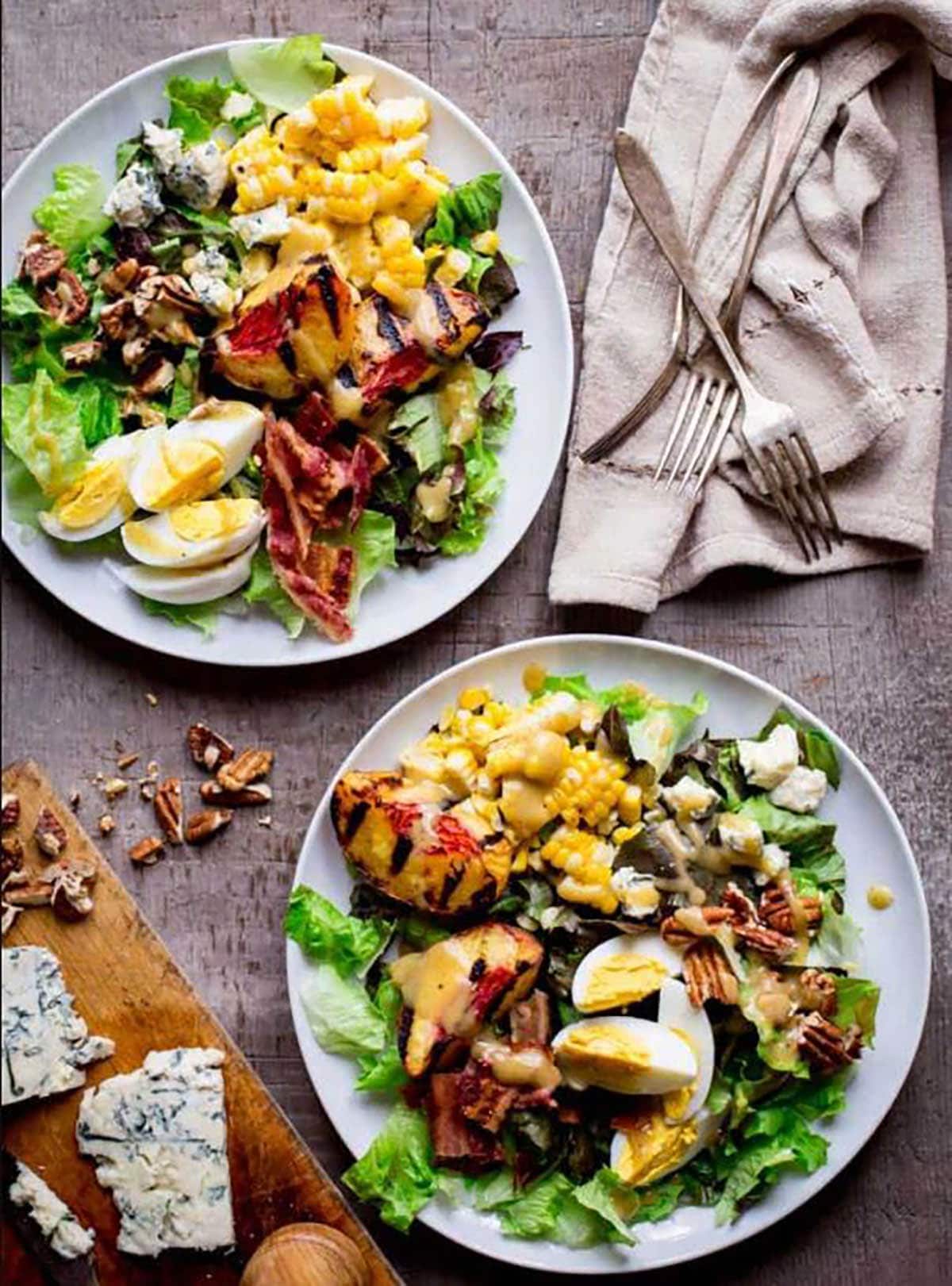 Grilled Corn and Peach Cobb Salad