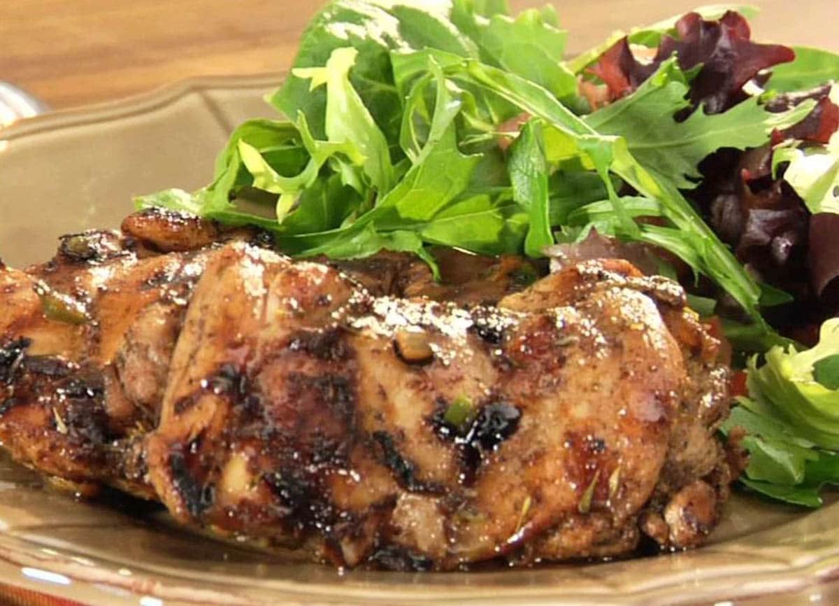 Jamaican-Spiced Chicken Thighs on a plate