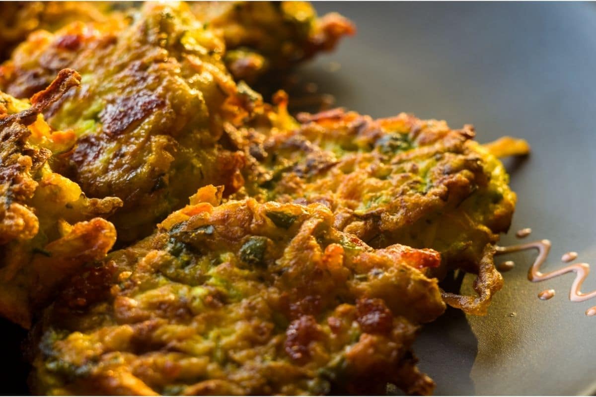 close up of Mediterranean Style Zucchini Fritters
