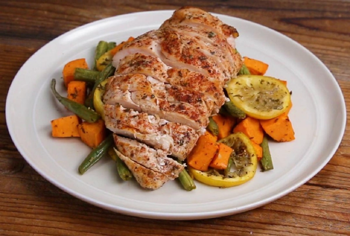One-pan Roasted Chicken And Sweet Potatoes