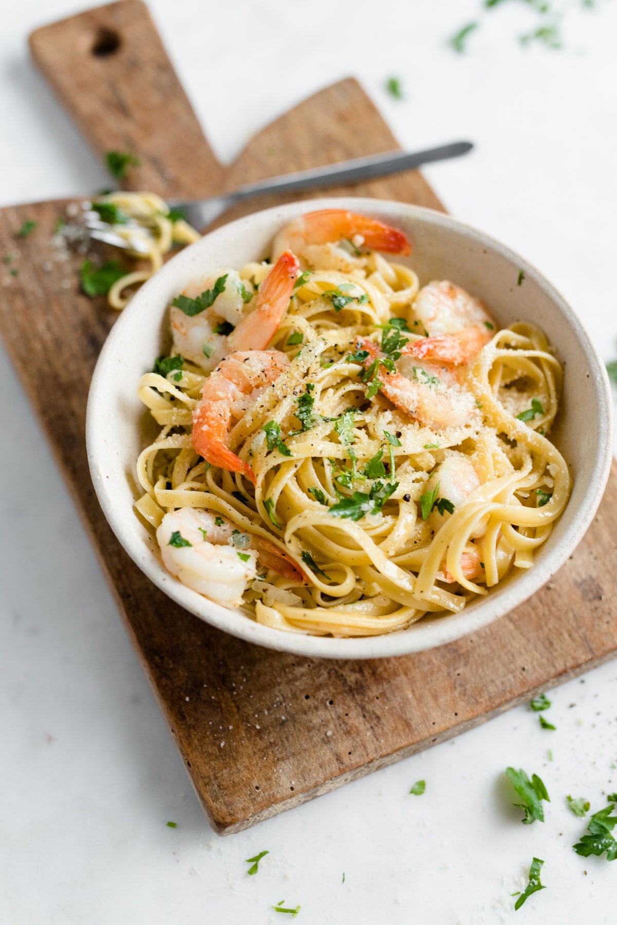 Shrimp Linguine with Garlic and Parmesan