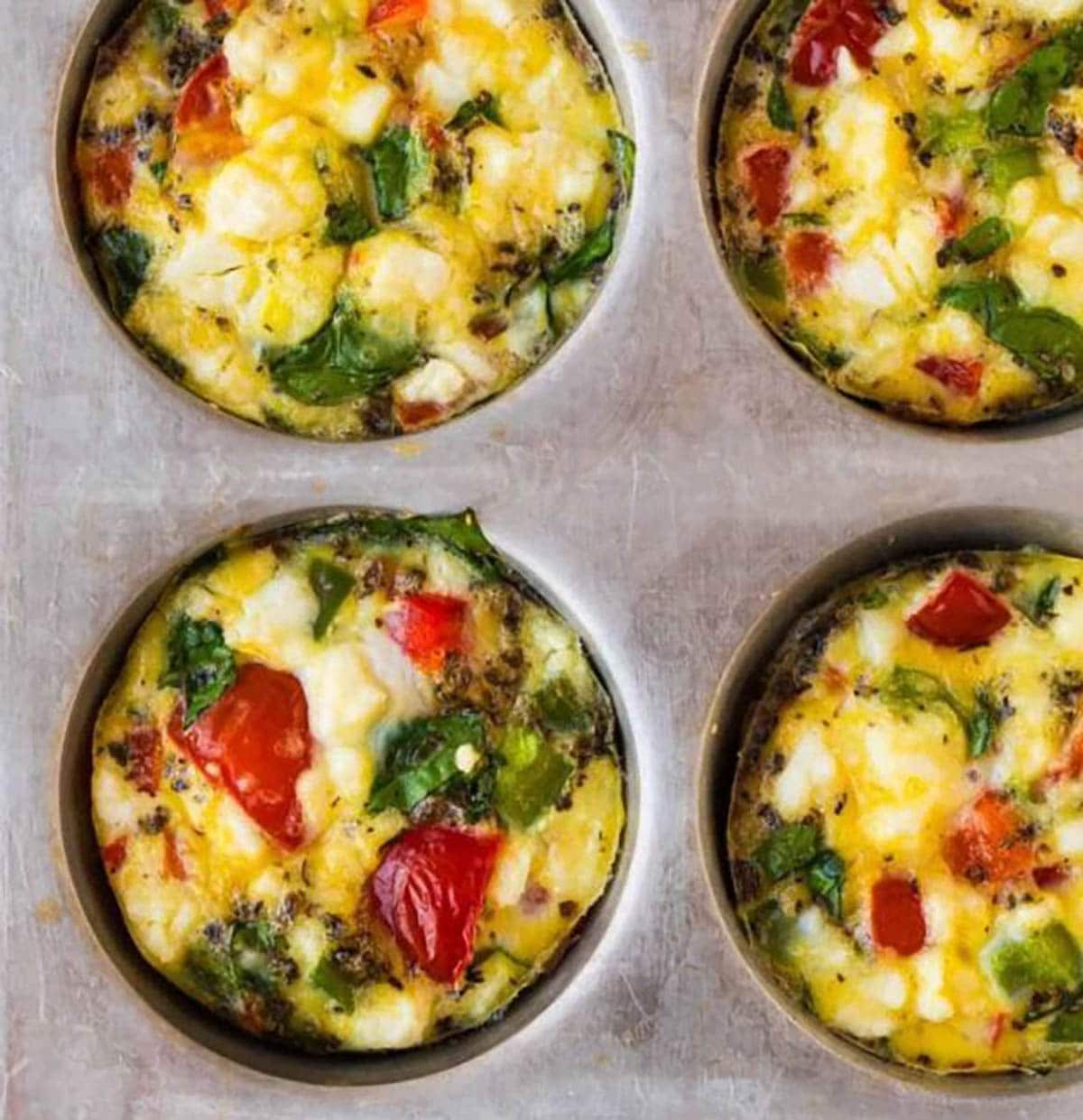 Vegetable Egg Muffins in a cupcake tin