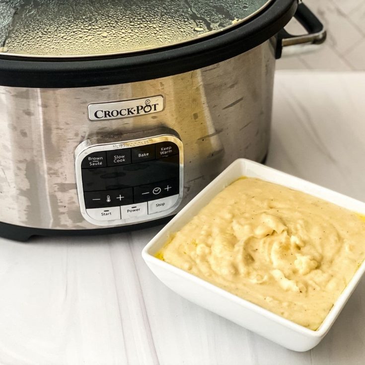Garlic Butter Crock Pot Mashed Potatoes Recipe - Scrambled Chefs