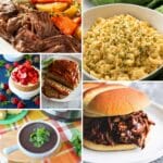 Square collage image of instant pot recipes