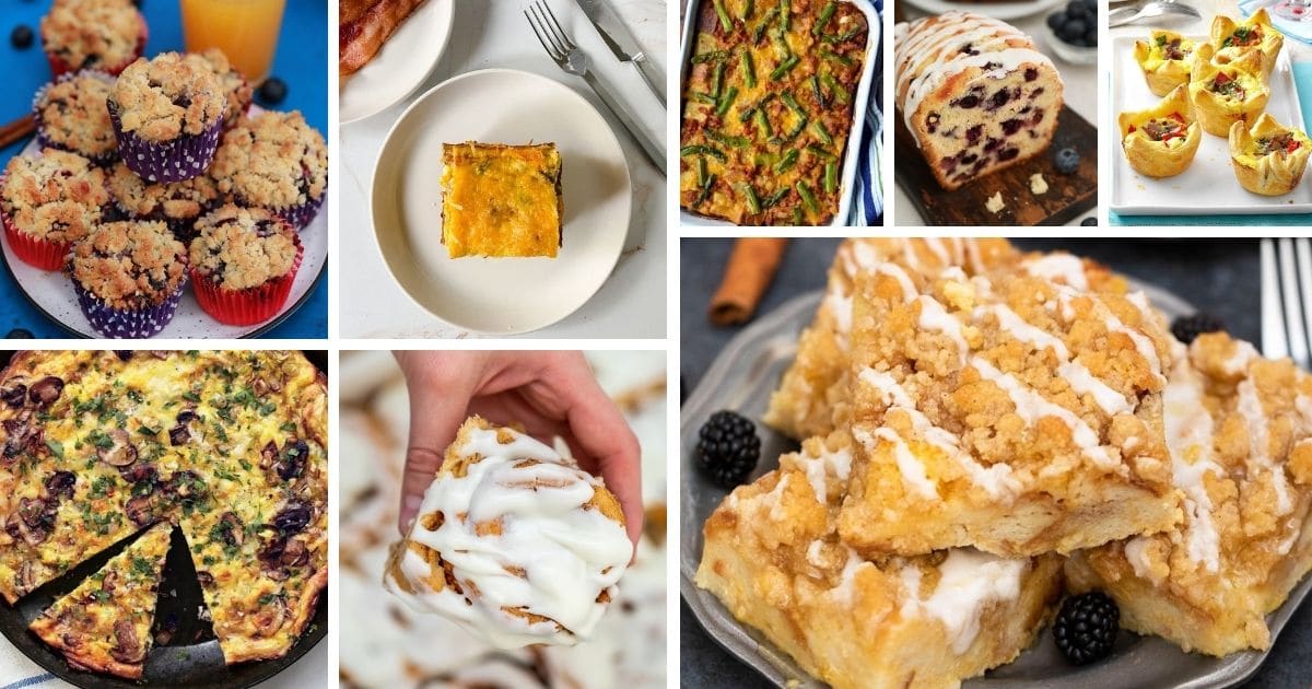 rectangle collage image of breakfast recipes