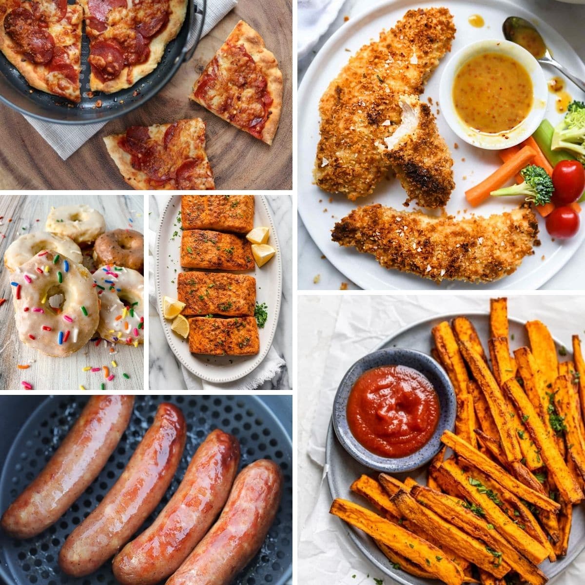 Collage image of various foods
