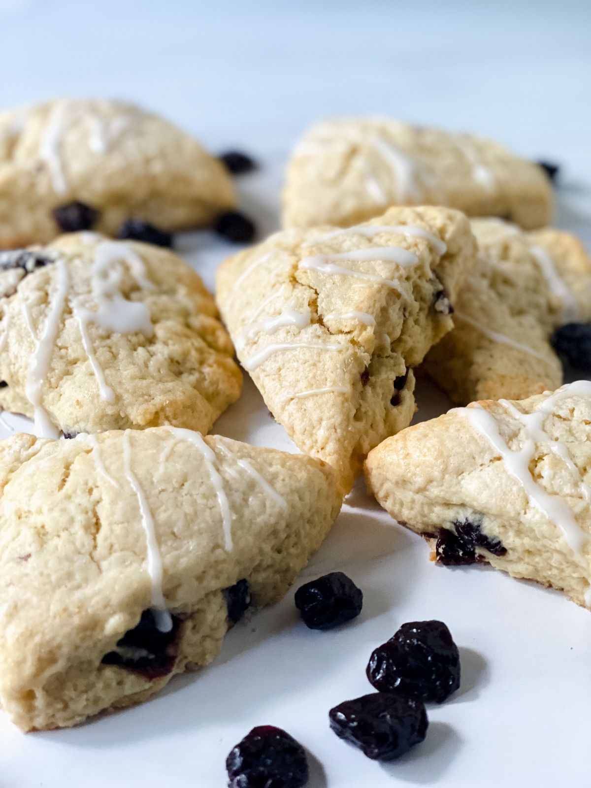 scones with glaze and dried cherries