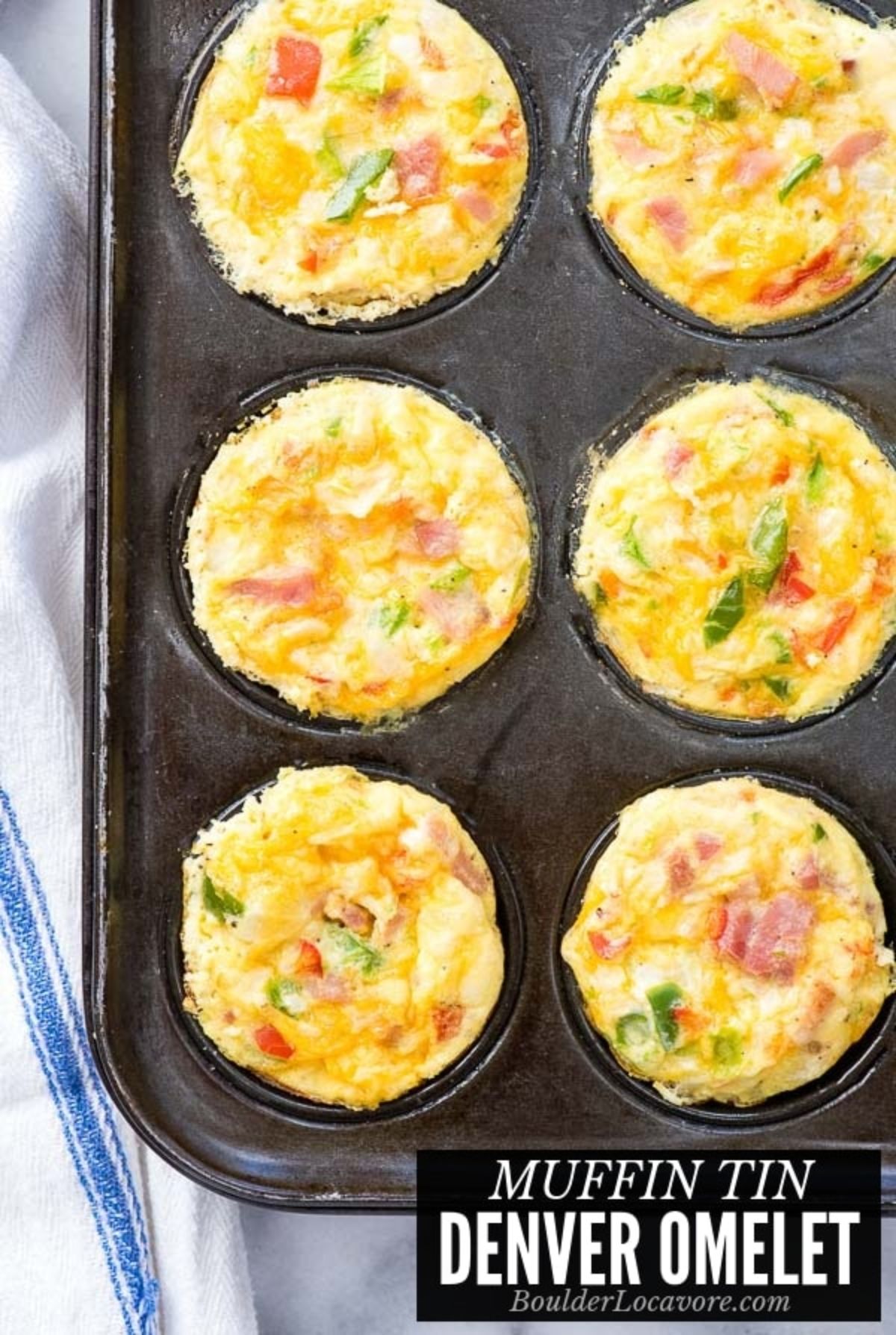muffin tin of egg omelets