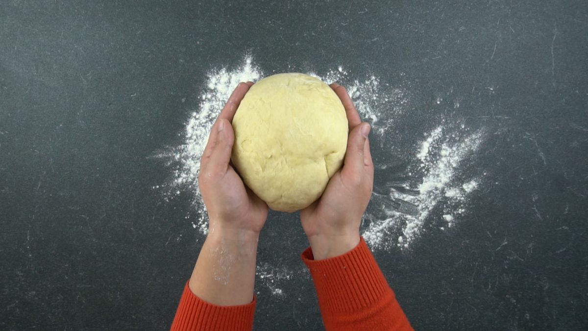 ball of dough in hands