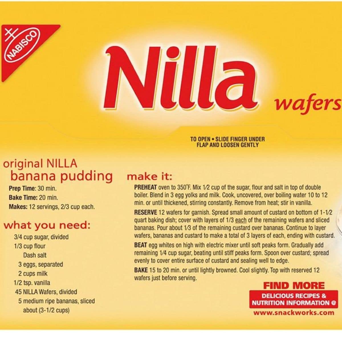 Nilla's box banana pudding.