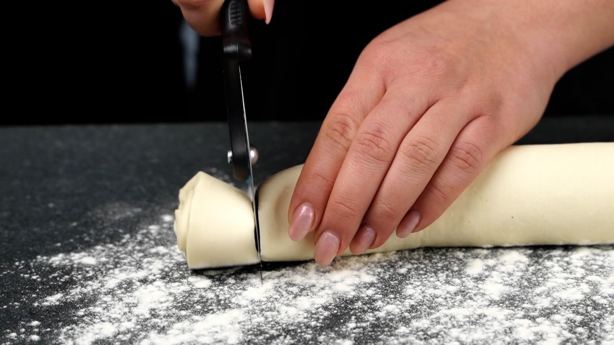 cutting danish dough