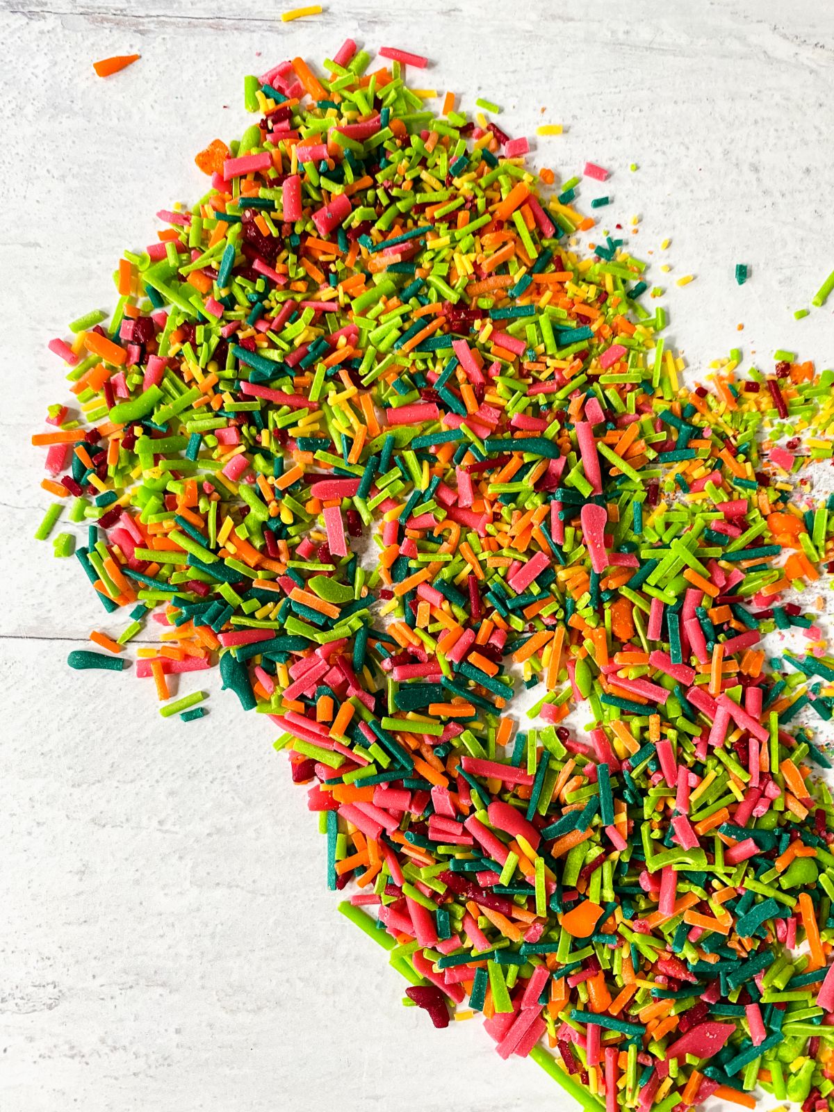 colorful sprinkles on table