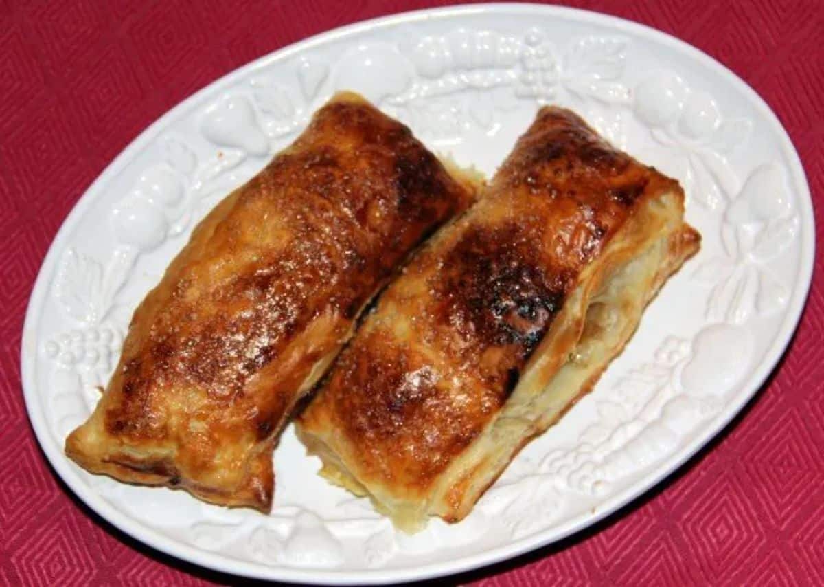 Easy French Apple Turnovers on a white plate.