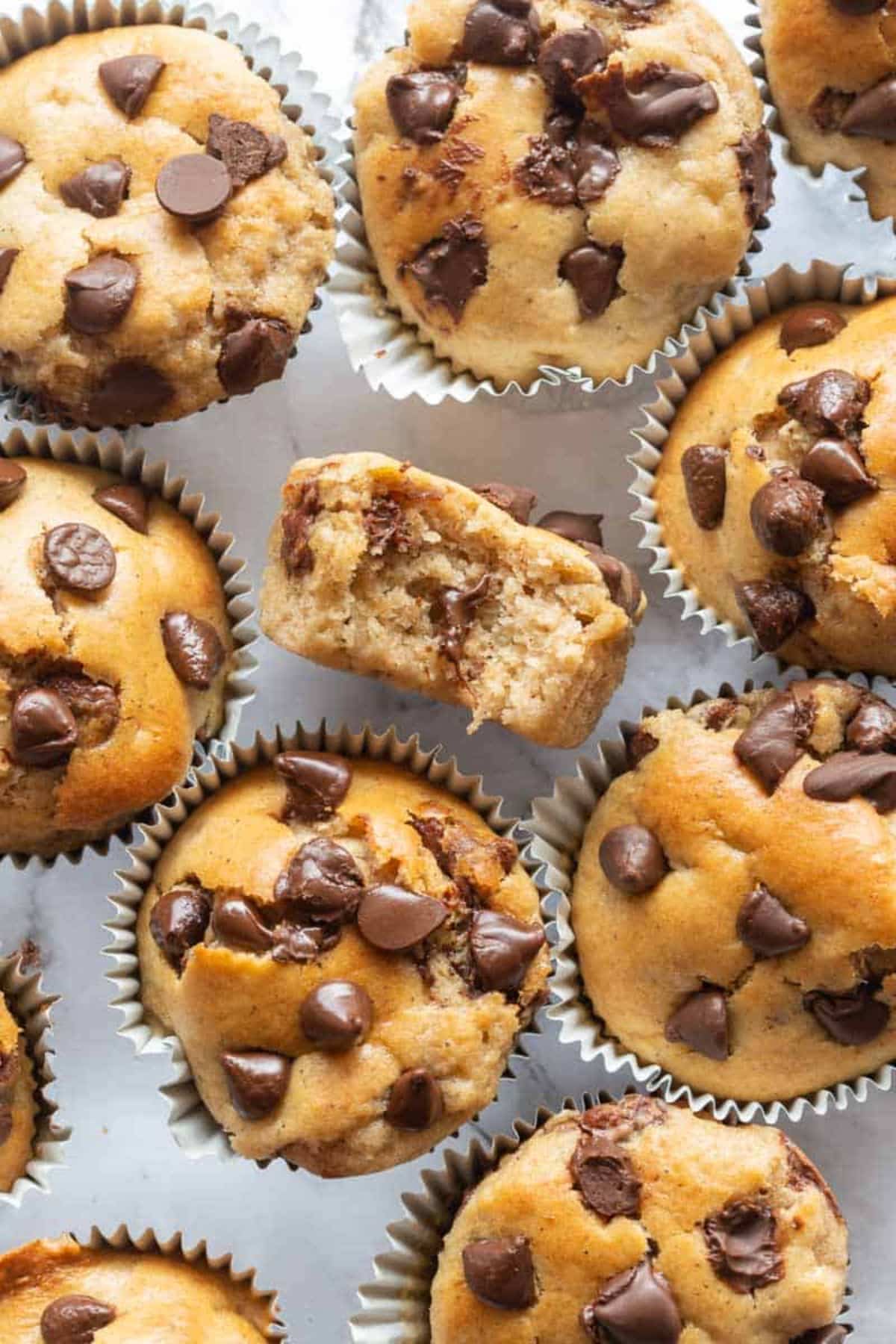 Protein Muffins with chocolate chips.