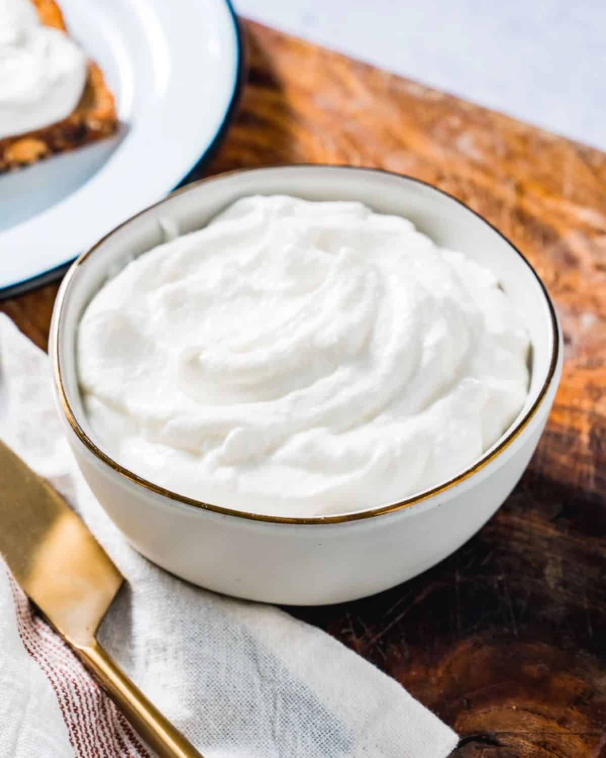 Whipped Cottage Cheese in a small white bowl.